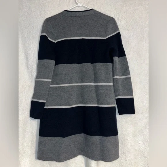 TALBOTS l Gray Blue Bold Color Block Long Cardigan Medium - Picture 5 of 6